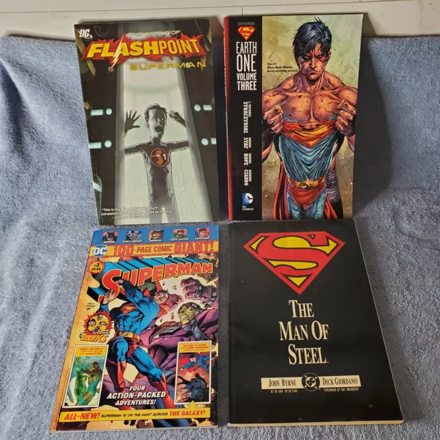 DC COMICS TPB LOT SUPERMAN Earth One Flashpoint Vol#3 Man of Steel Walmart Giant