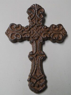 Lot of 5 Cast Iron VICTORIAN Style CROSS Rustic Ranch Country Decor WESTERN
