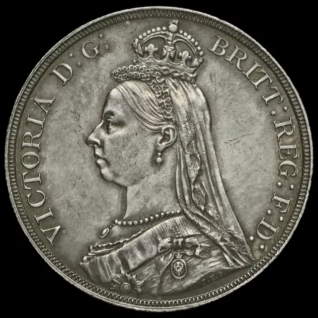 1887 Queen Victoria Jubilee Head Silver Crown, A/UNC