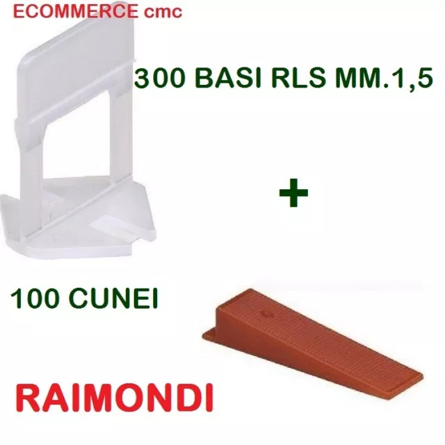 300 BASi RLS MM.1,5 + 100 CUNEI RLS RAIMONDI DISTANZIATORI LIVELLANTI BASE/CUNEO