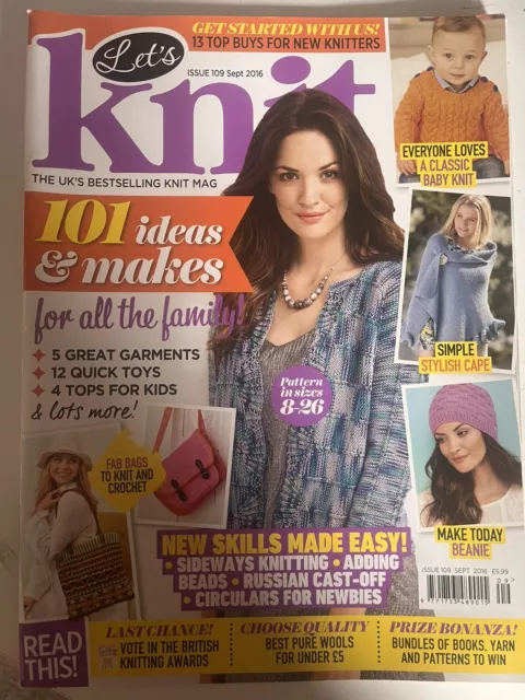 Let's Knit Knitting Magazine. Good Condition. Issue 109. 2016