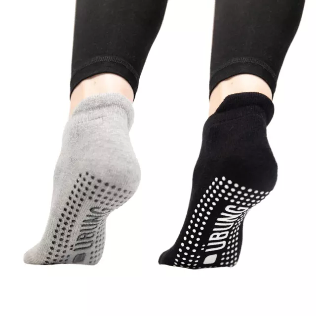 Yoga Socks Non Slip Grippers for Pilates Sports Gym Unisex Cotton/Latex 2 Pairs