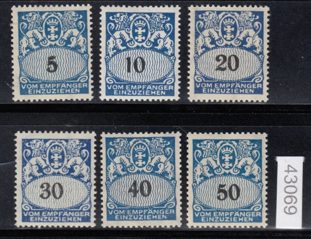 Danzig Porto 1923 Mi.Nr. P 30-35 **