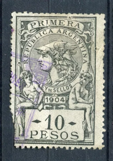 ARGENTINA; Early 1900s classic Revenue Fiscal issue fine used 10P. value