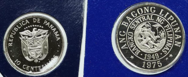 1975 PANAMA Vintage 25 & 10 Sentimo Proof Lot of 2 Coins Sealed GIFT i116480