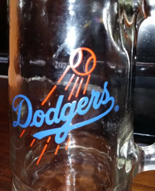 Vintage Dodgers Nbl Baseball Beer Pint Peanut Glass Mug *Nice*