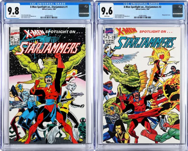 X-Men Spotlight Starjammers #1 CGC 9.8 & #2 CGC 9.6 (1990, Marvel) Dave Cockrum
