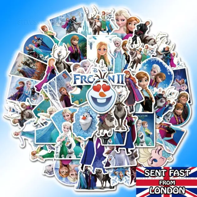 Frozen Stickers Elsa Anna Princess Olaf Girls Laptops Skateboard Bikes Mirror