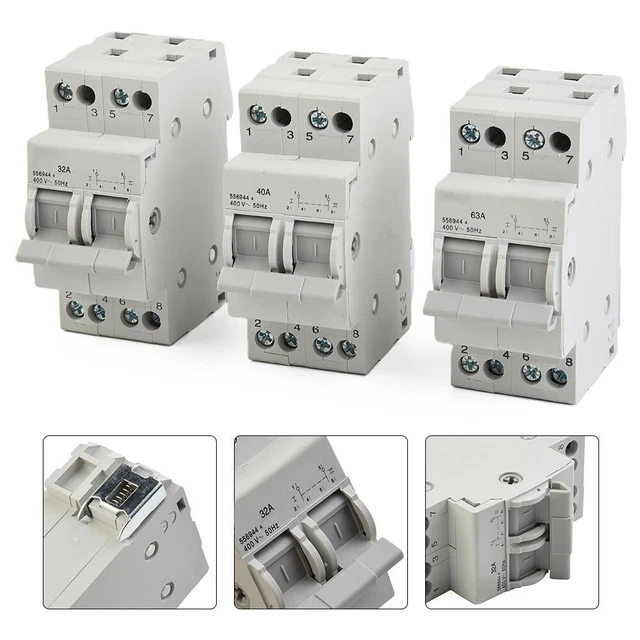 1 Pcs 2P-63A MTS Dual Power Manual Transfer Switch Latching Circuit Breaker New