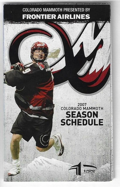 2007 Colorado Mammoth Pro Lacrosse Schedule !!!