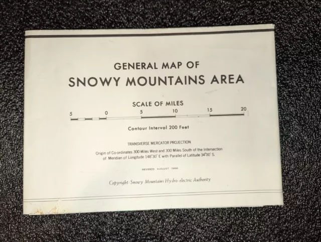 General Map of Snowy Mountains Area (folded map)