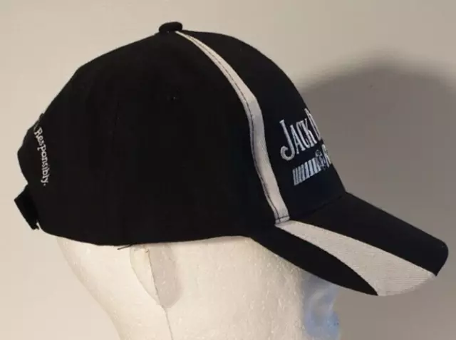 JACK DANIEL'S RACING Old No. 7 Brand Baseball Cap Hat. Black & White. Adjustable 3