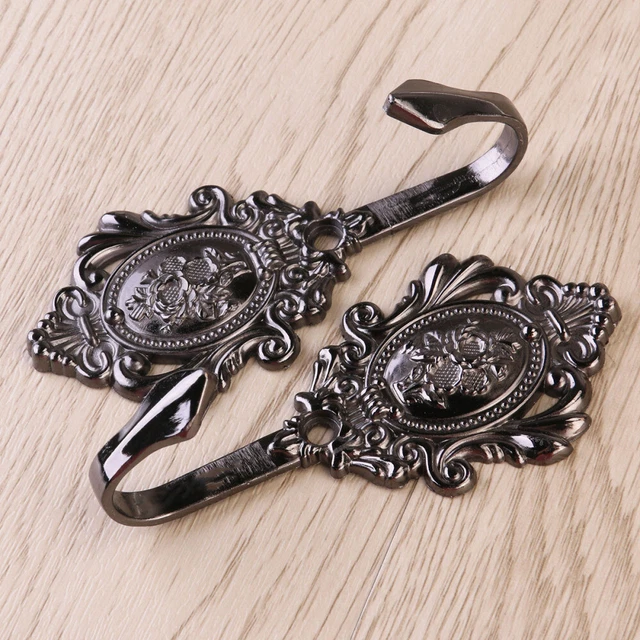 2 Pcs Zinc Alloy Curtain Hook Wall Mount Clothing Rack Bracket 2