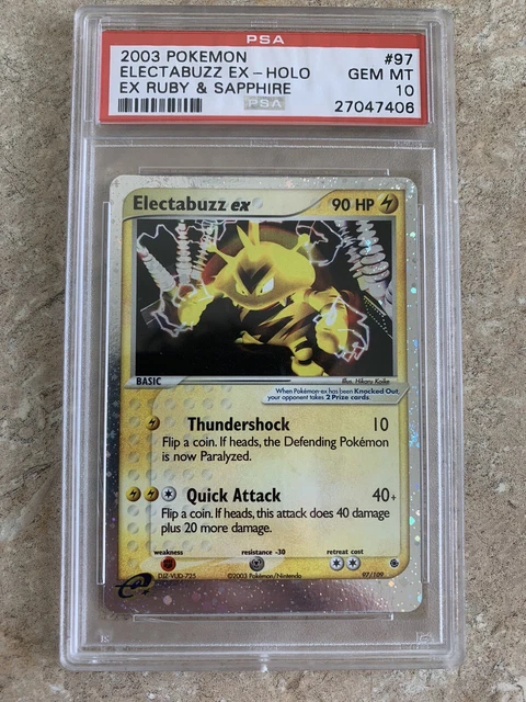 Pokemon Electabuzz EX, PSA 10, EX Ruby & Sapphire