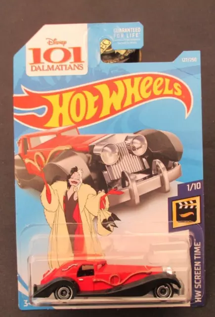 hot wheels 2019 Cruella de Vil hw screen time red 101 Dalmatians