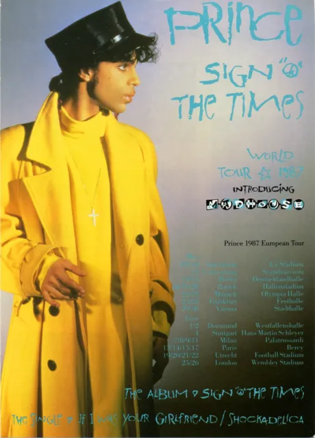 PRINCE★SIGN O’ THE TIMES★Official Tour Promo Flyer★15 x 21 cm★with FREE Live CD★