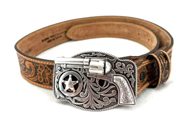 Boston Leather 1.5 Stitched Off Duty Leather Belt, USA Made - 6582ST