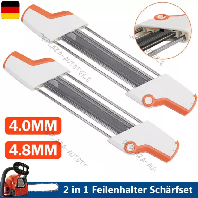 2in1 Feilenhalter Schärfset Feilgerät Werkzeug ø 4,0mm 4,8mm für STIHL Sägekette