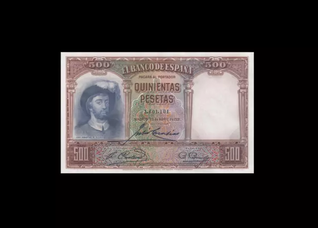 1931 Bank Of Spain 500 Pesetas Madrid ~Rare~ (( Gem Unc ))