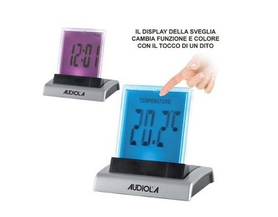 Audiola AUDIOLA 109252 CL-252 MINI SVEGLIA DA TAVOLO CON ALLARME WHITE & COBALT 