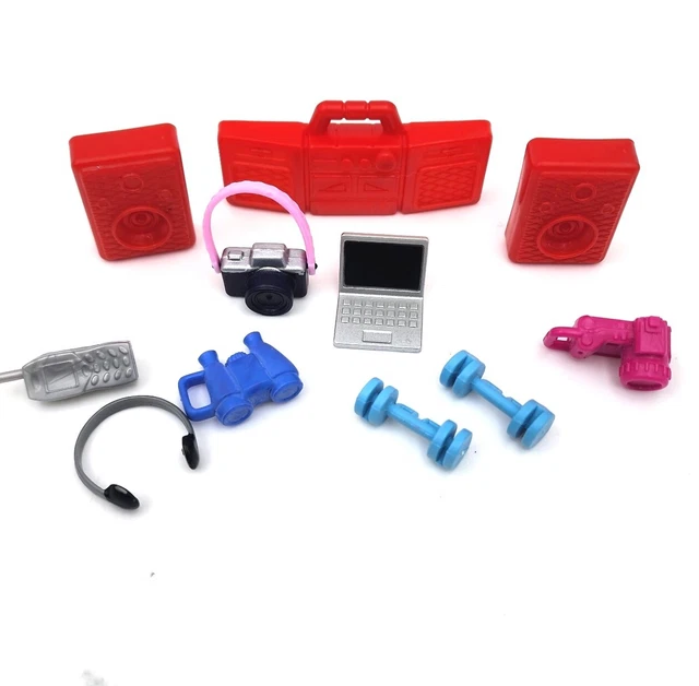 Vintage Barbie Accessories 1990s Boom Box Phone Camera Headphones Laptop 11 PC