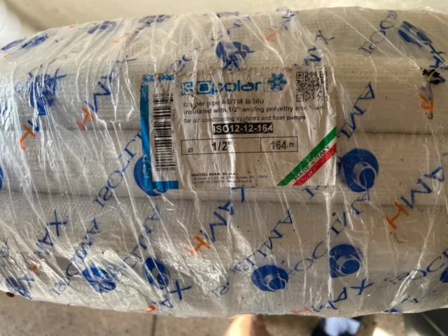 164’ Single line set 1/2.  Size  With insulation