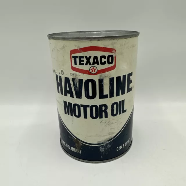 Texaco Havoline Motor Oil Can 1 Quart Full Nice
