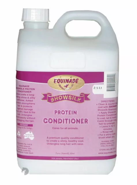 Equinade Showsilk Protein Conditioner Horse Pony Dog Cat Bird Stable Kennel 2.5L