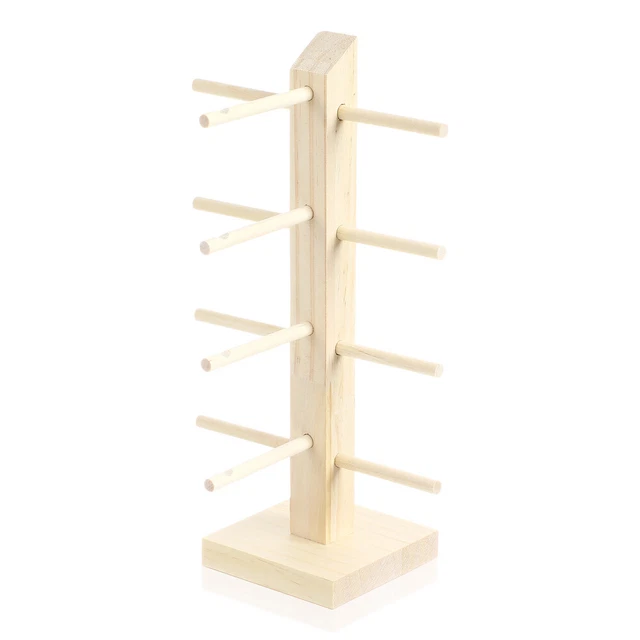 Organizador de gafas de sol de madera con soporte para gafas de sol de cuatro capas