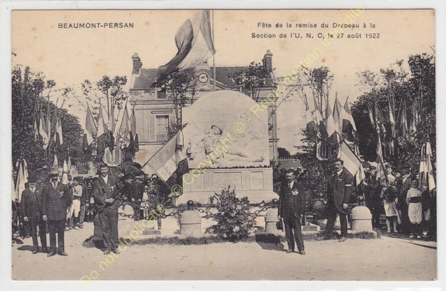 BEAUMONT PERSAN CPA TOP Party Presentation of the Flag Section U.N.C. 27 August 1922