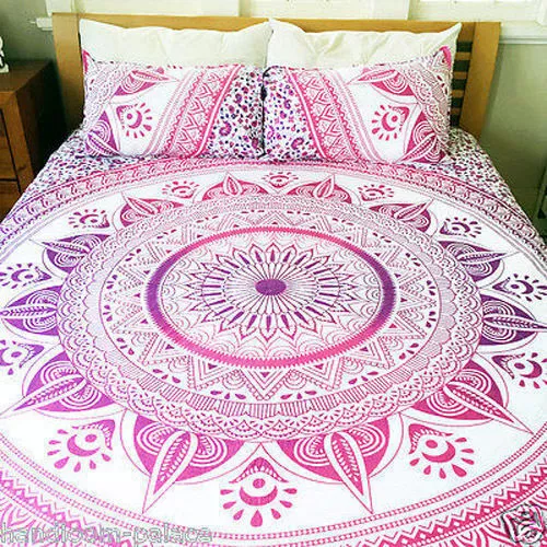 Indian Mandala Quilt Duvet Cover Bedding Cotton Double Size Doona Cover Bed Set