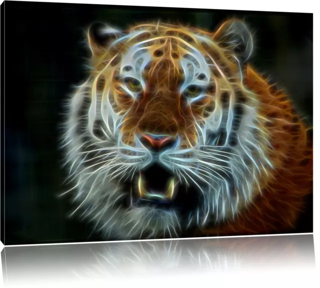 Tigre Avec Gueule Ouverte Image de Toile Décoration Murale D'Art