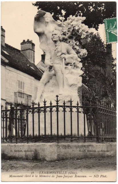CPA 60 - ERMENONVILLE (Oise) - 56. Monument élevé à la Mémoire de J-J ROUSSEAU