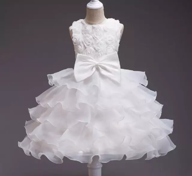 US STOCK ! Wedding Flower Girls Dress Tutu Formal Girl's Evening Dress K11