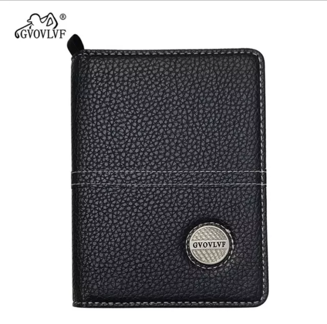 Leather Golf Scorecard Holder/Wallet Black - New