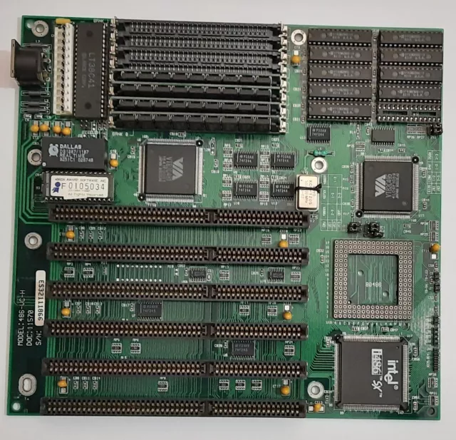 FIC 486-VC-H ISA Mainboard + Intel 80486SX 25MHz + 4MB RAM