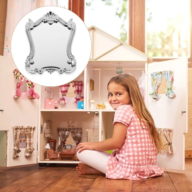 Plastic Child Doll House Miniature Mirror Dollhouse Toys Mirrors 3