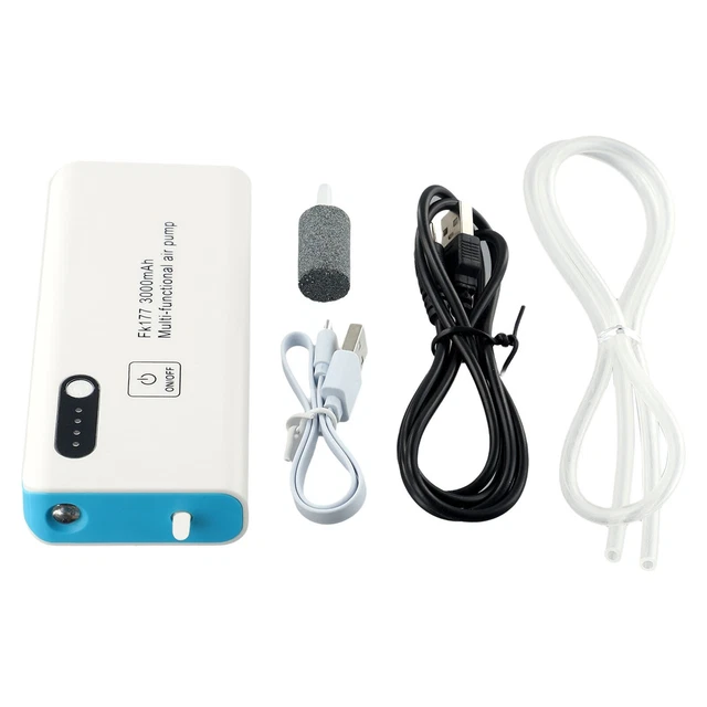 AERATORE DA PESCA pompa aria USB batteria al litio ricarica pompa ossigeno auto ossigenata EUR