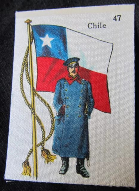 Cigarette Silks Card Chile military La Favorita Soldiers & Flag ORIGINAL BACK