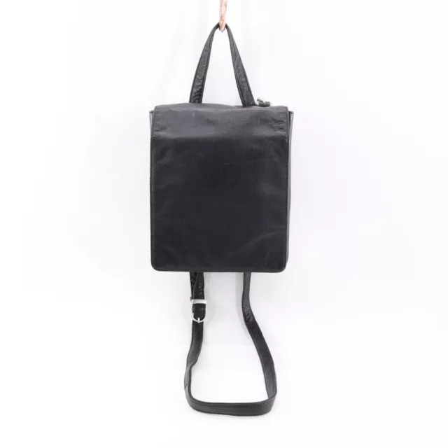 Travel Style Crossbody Handbag Women Black Smooth Leather Organizer Purse Bag