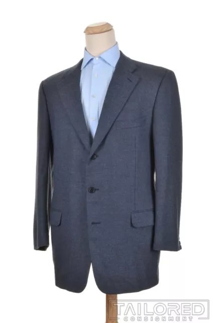 ERMENEGILDO ZEGNA Blue Wool Cashmere Blazer Sport Coat Jacket - EU 54 / US 44 L