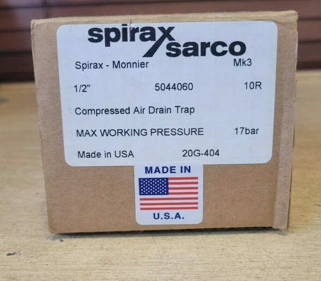 NEW IN BOX Spirax Sarco DriLine Mk3 Monnier Compressed Air Drain Trap