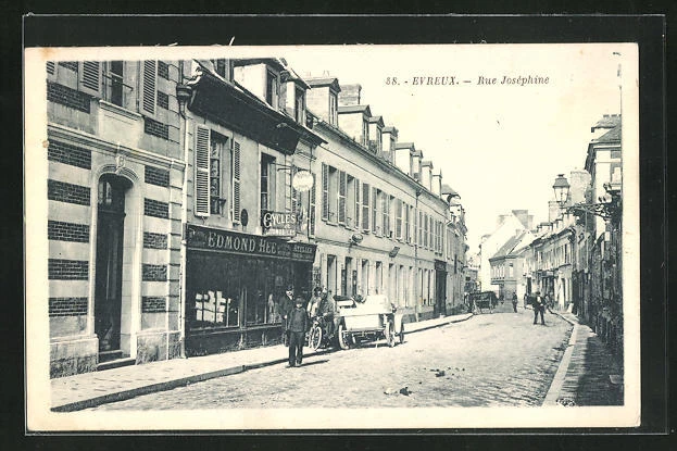 CPA Evreux, Rue Joséphine, vélogeschäft Edmond Hee