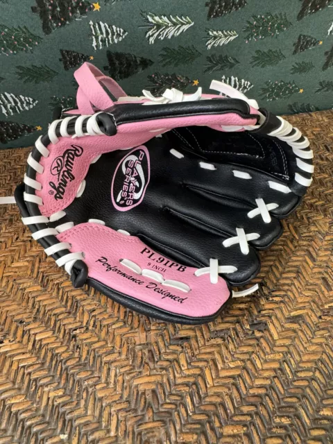 Rawlings Player Series 9 Girls Baseball/Rounders Glove In Pink 9”