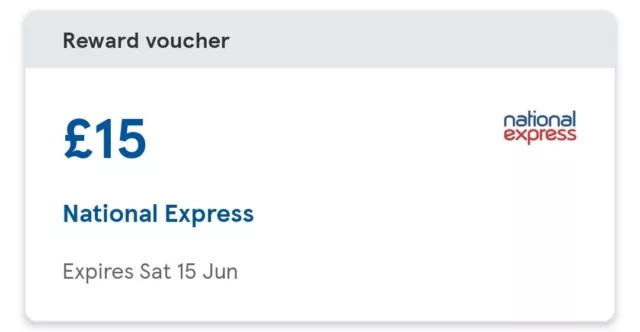 National Express -  £15 Voucher - Coach