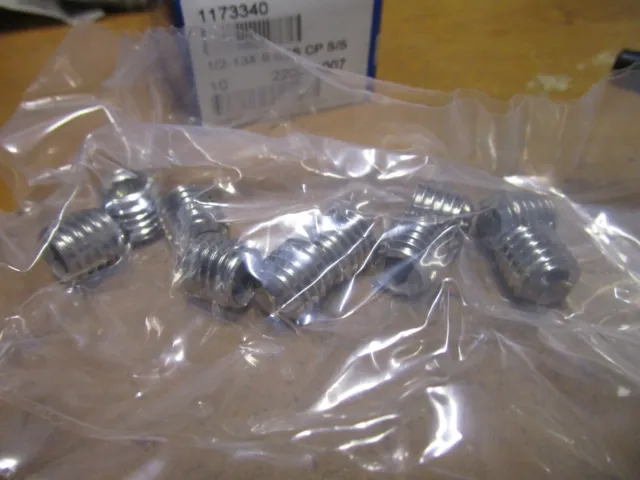 1/2"-13 x 1/2" Hex Cup Point Grade 18-8 Stainless Steel Socket Set Screw QTY 10