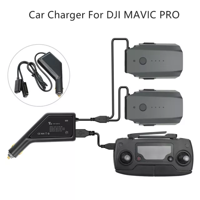 Useful&Smart Car Charger Adapter Battery Charger 3 In 1 For DJI Mavic Pro Drone❤