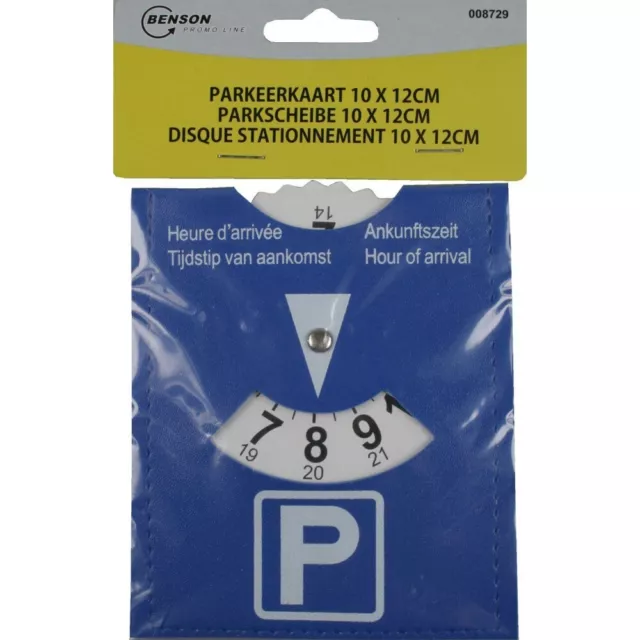 Disque de Stationnement Parking Disc Européen Zone Bleue 10 x 12 cm