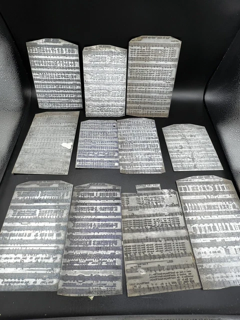 Antique Metal Printing Plates For Sheet Music