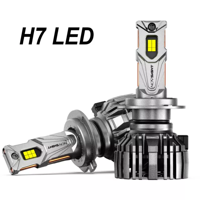 NOVSIGHT 140W 30000LM/Pair H7 LED Headlight Bulbs Conversion Kit High Low Beam